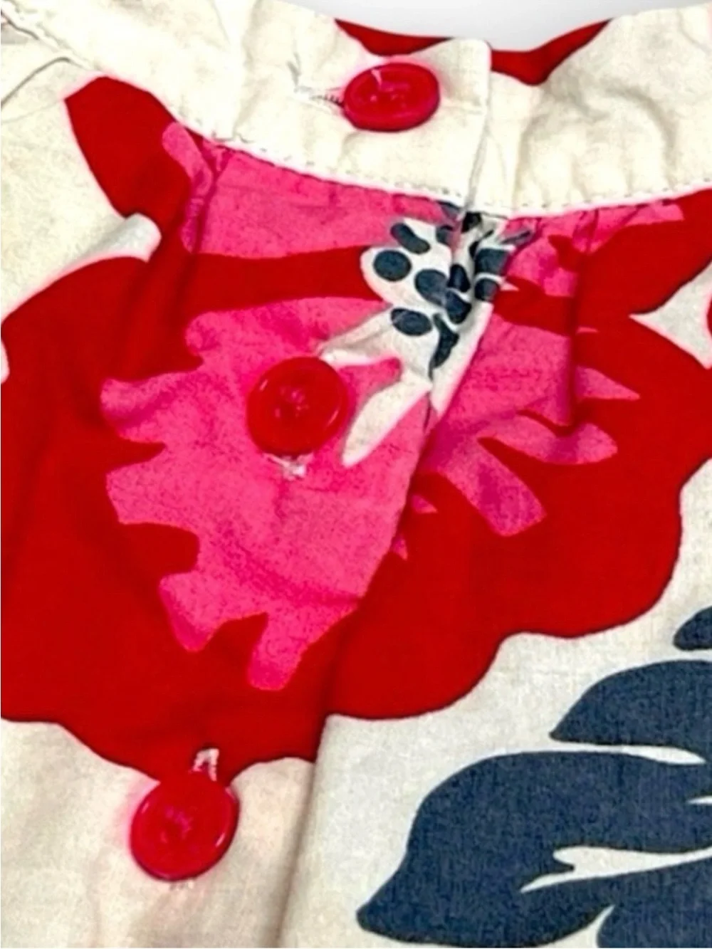 OshKosh B’gosh Girls 18M Floral Cotton Long Sleeve Dress Pink Red